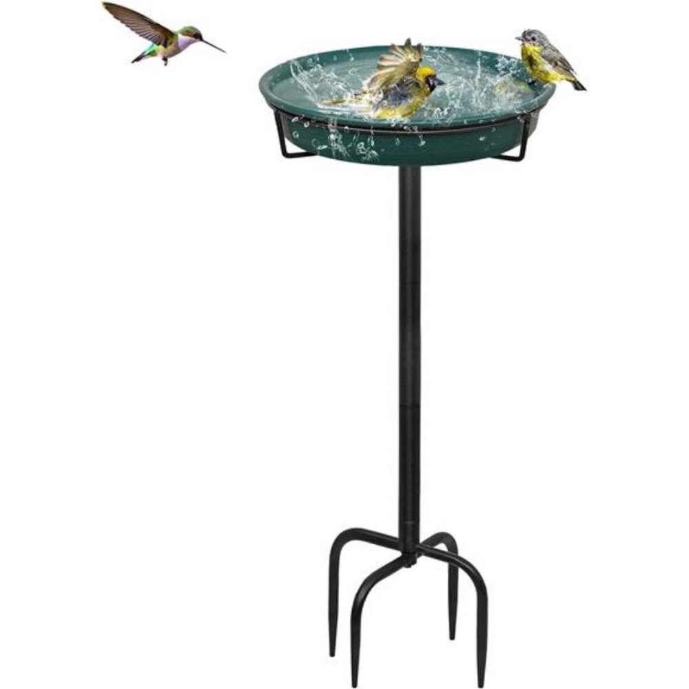 35.5In Freestanding Birdbaths Bowl Outdoor, Standing Garden Bird Bath